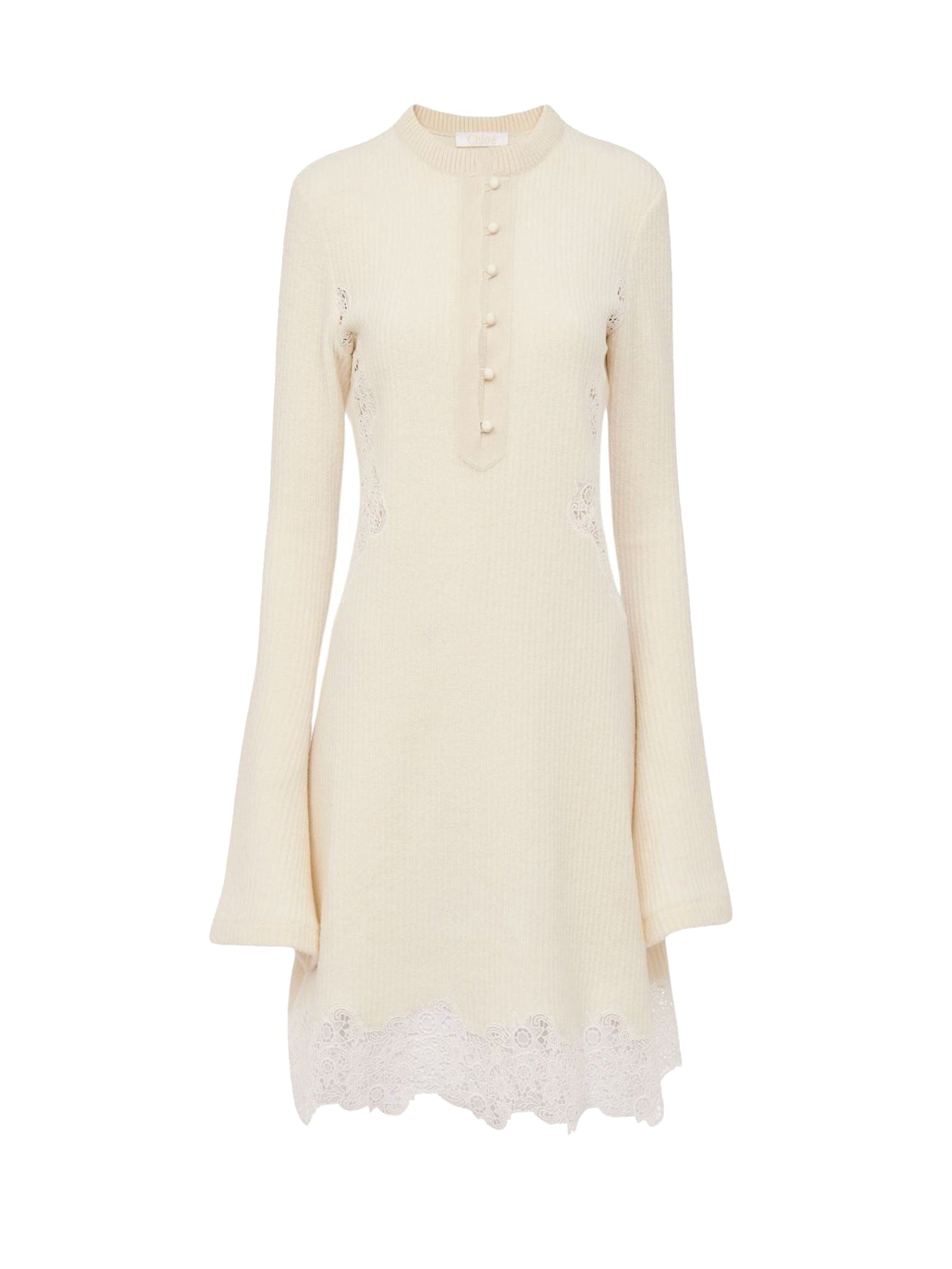 Mini robe col tunisien en laine - Eden White