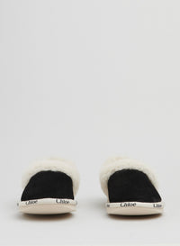 Slippers Woody en cuir - Black
