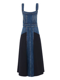 Robe bi matière sans manches - Ink Navy