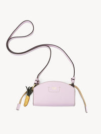Petit sac pochette Cecilya à bandoulière en cuir - Creamy Lilac