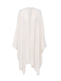 Cape perforée en laine - Cloudy White