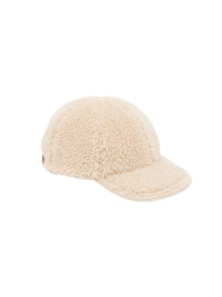 Casquette à logo Chloé en shearling - Soft Beige