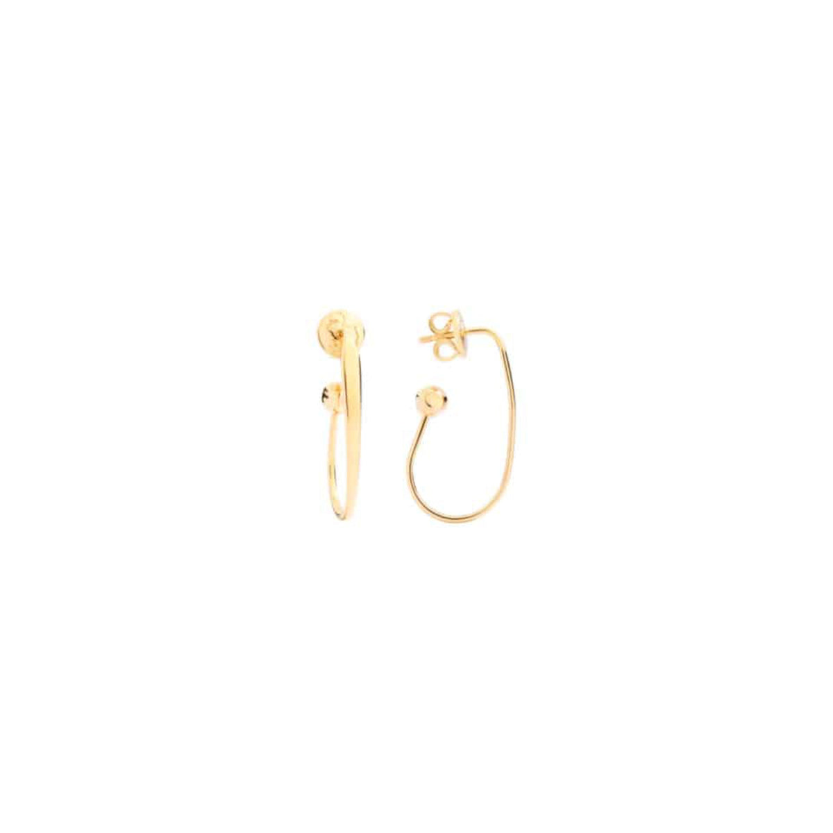 Essentials yellow gold oval Earrings Pair - Yellow Gold