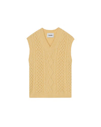 Gilet Doan en laine torsadée - Pale Yellow