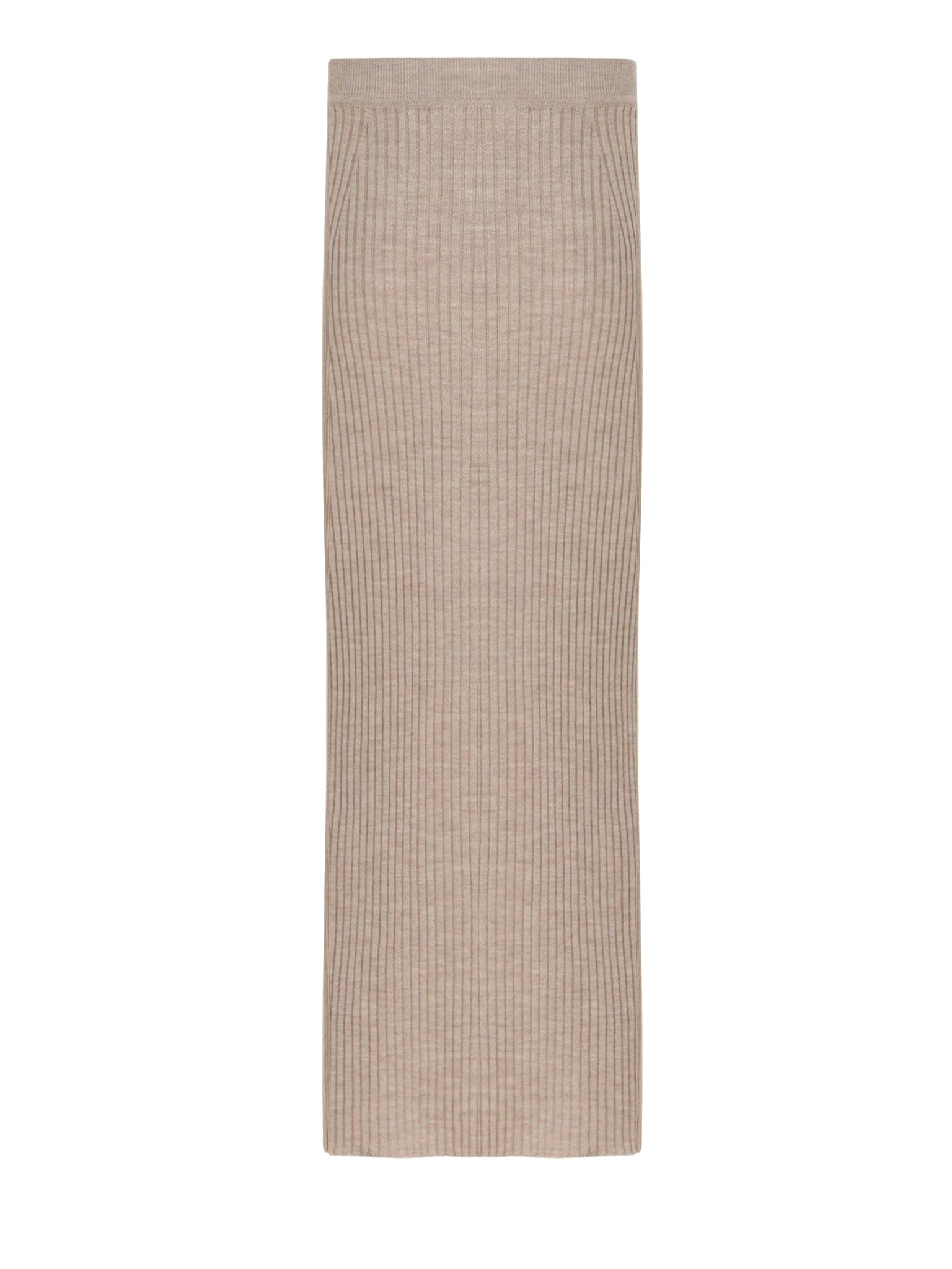 Jupe midi ajustée en laine - Natural Grey