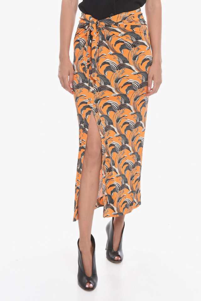 Jupe longue portefeuille - Pastel Orange Lily Flower