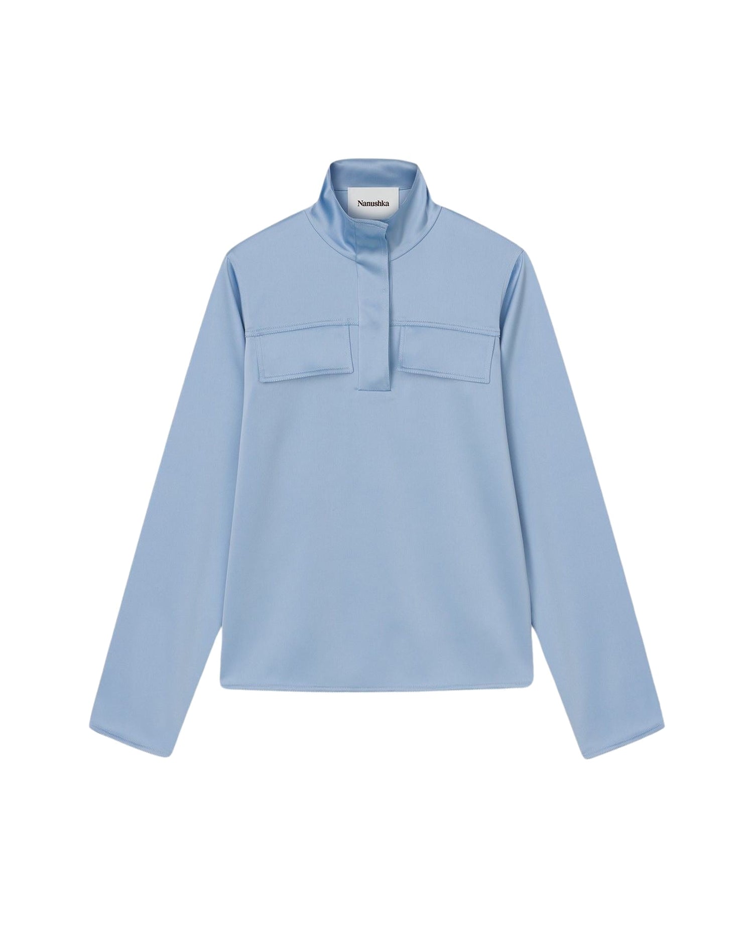 Blouse Vivia à col montant - Sky Blue