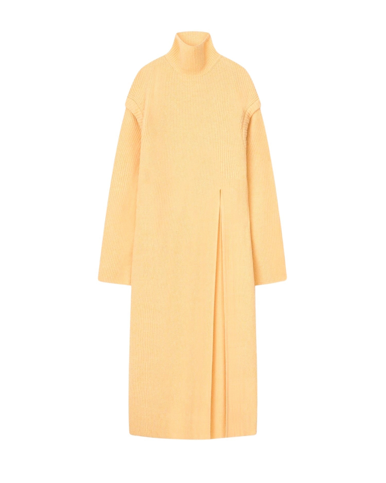 Robe pull Gida fendue en cachemire mérinos - Pale Yellow