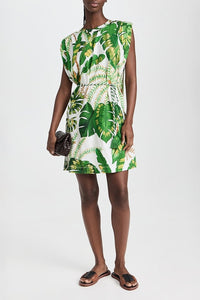 Combi-short Monstera en lin - Vert