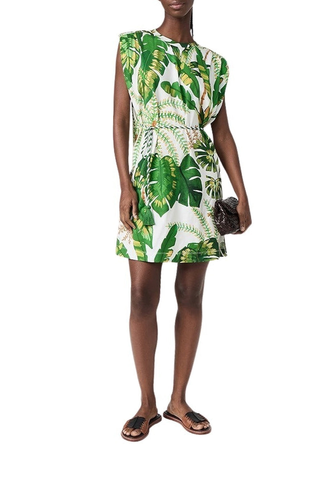 Combi-short Monstera en lin - Vert