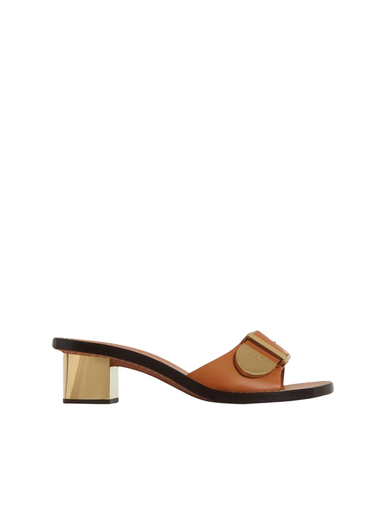 Mules à talons Rebecca en cuir - Luminous Ochre