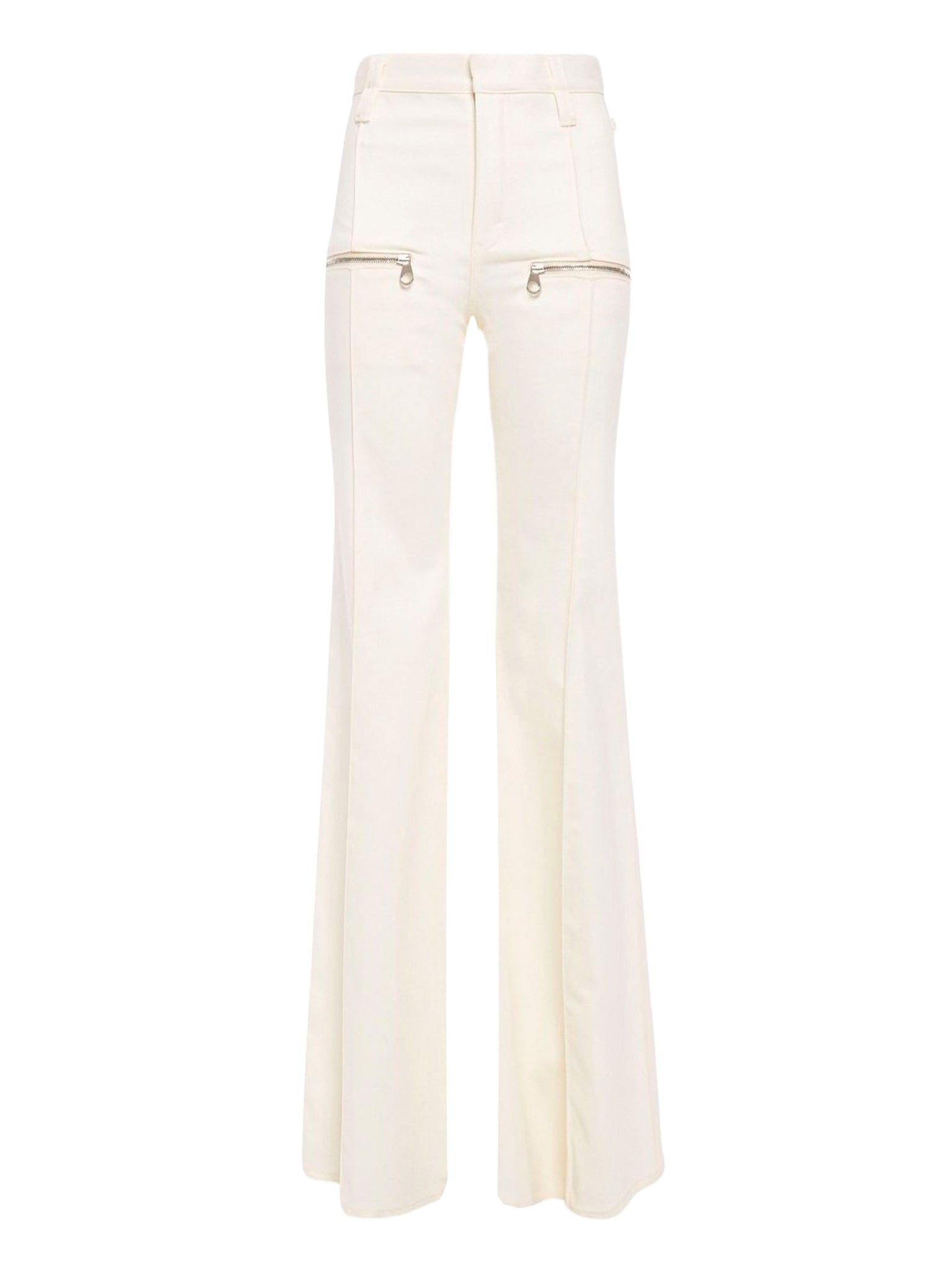 Pantalon évasé à zip - Dusty White