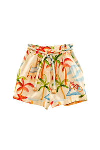 Short Copacabana en lin - Multicolore