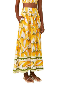 Jupe longue Peppers en lin - Jaune