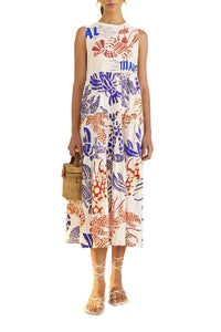 Robe longue Al Mare façon t-shirt en coton - Blanc