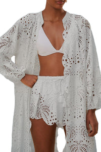 Short Laise en coton - Blanc