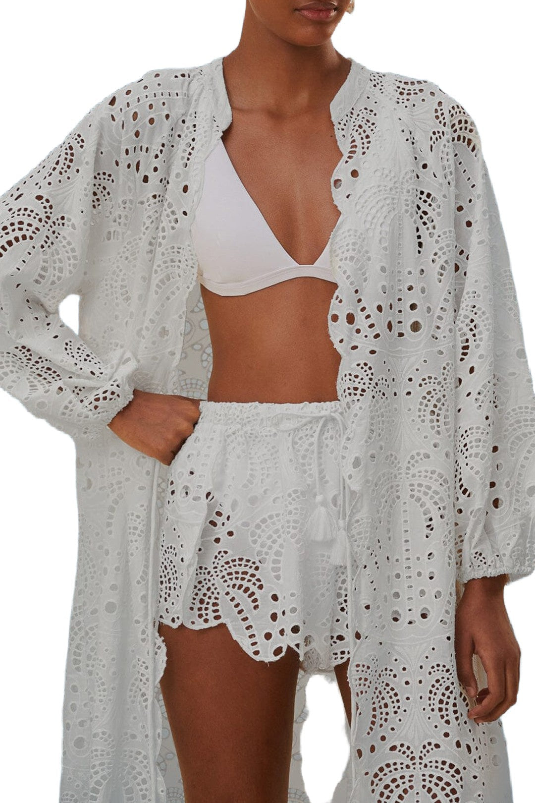 Short Laise en coton - Blanc