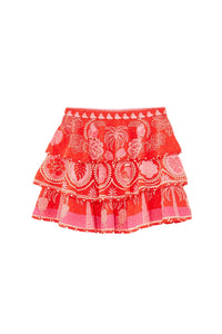 Mini jupe Summer Sunrise en coton - Rouge