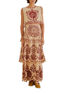 Top court sans manches en lin - Beige
