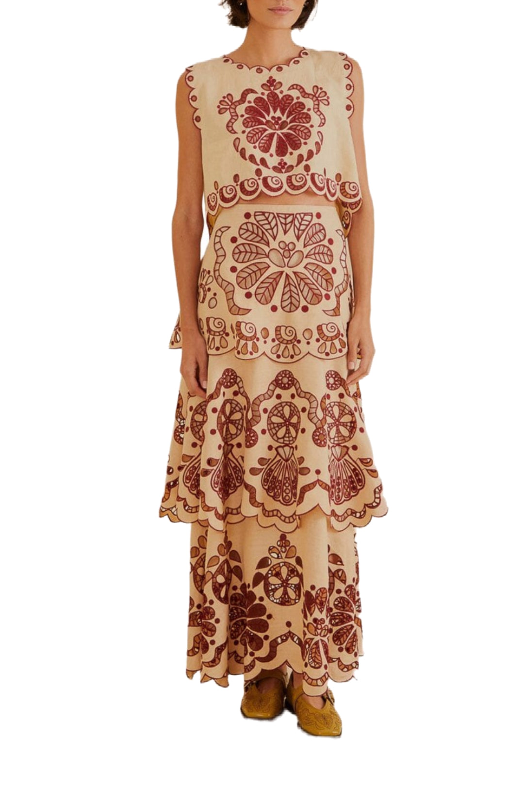 Top court sans manches en lin - Beige