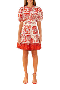 Robe courte Rio en coton - Rouge