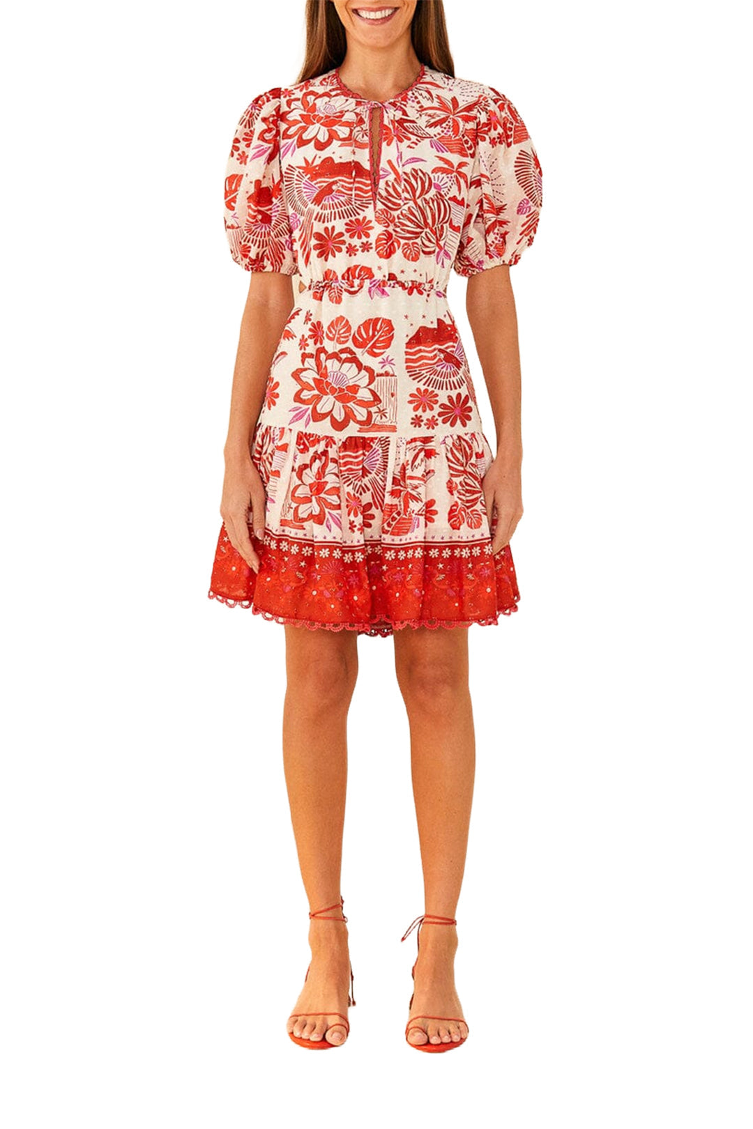 Robe courte Rio en coton - Rouge