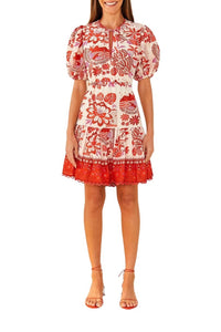 Robe courte Rio en coton - Rouge