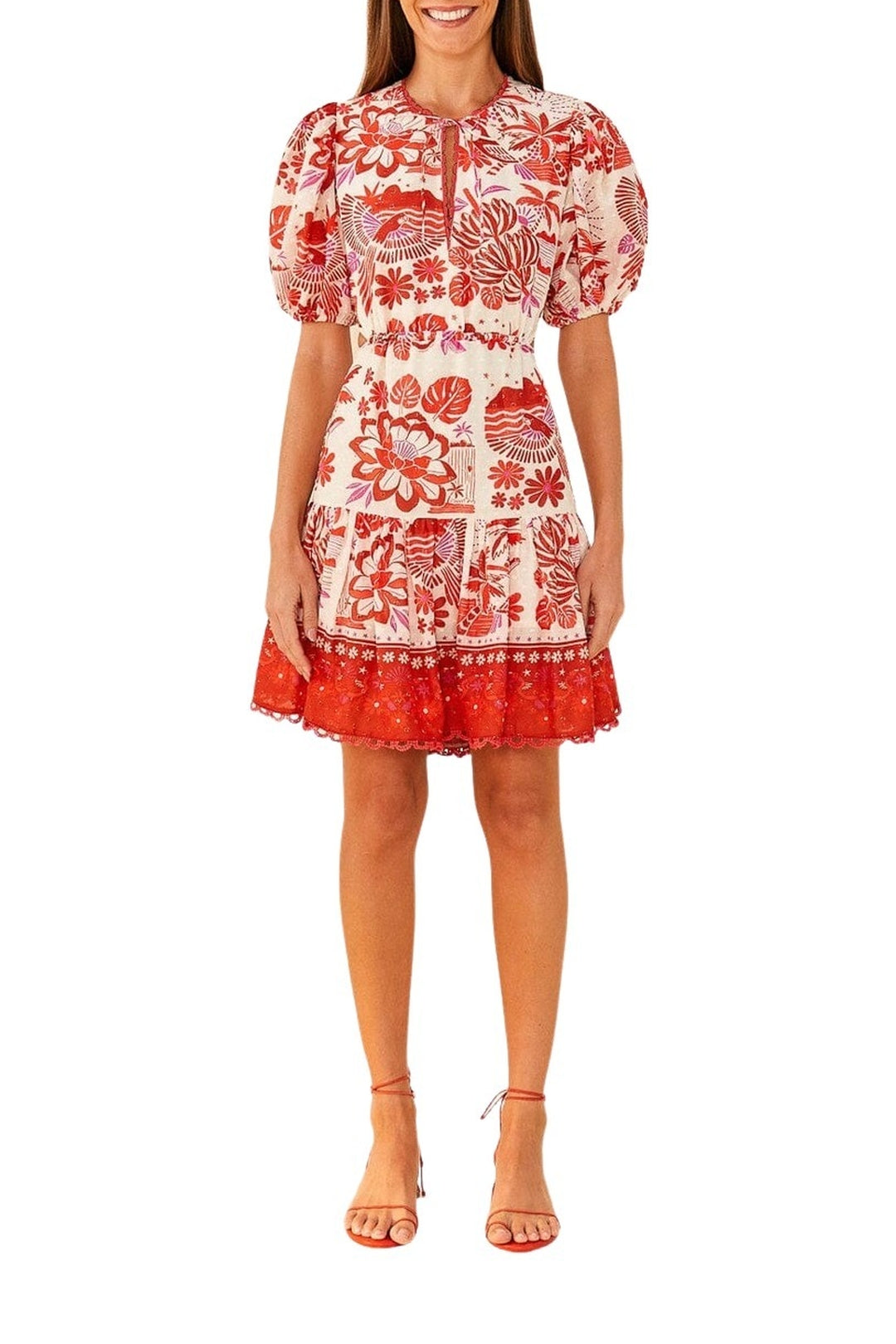 Robe courte Rio en coton - Rouge