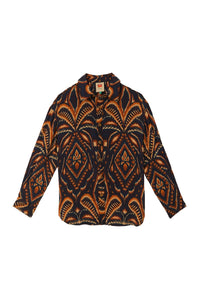 Chemise en maille Ikat Ananas - Bleu