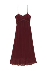Robe longue sans manches à motif dentelle - Violet