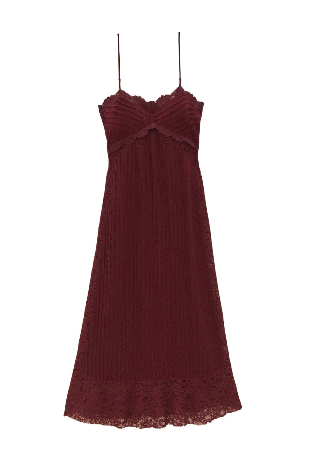 Robe longue sans manches à motif dentelle - Violet