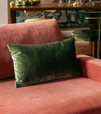 Coussin Carino en velours côtelé - Vert olive