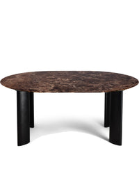 Table 6 pers Carlotta Alta en marbre - Marron et Noir