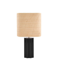 Lampe à poser Gioia en rotin - Noir et Beige