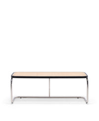 Banc Panchina en bois et cannage - Noir