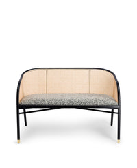 Banquette Cavallo en bois et cannage - Noir Et Blanc