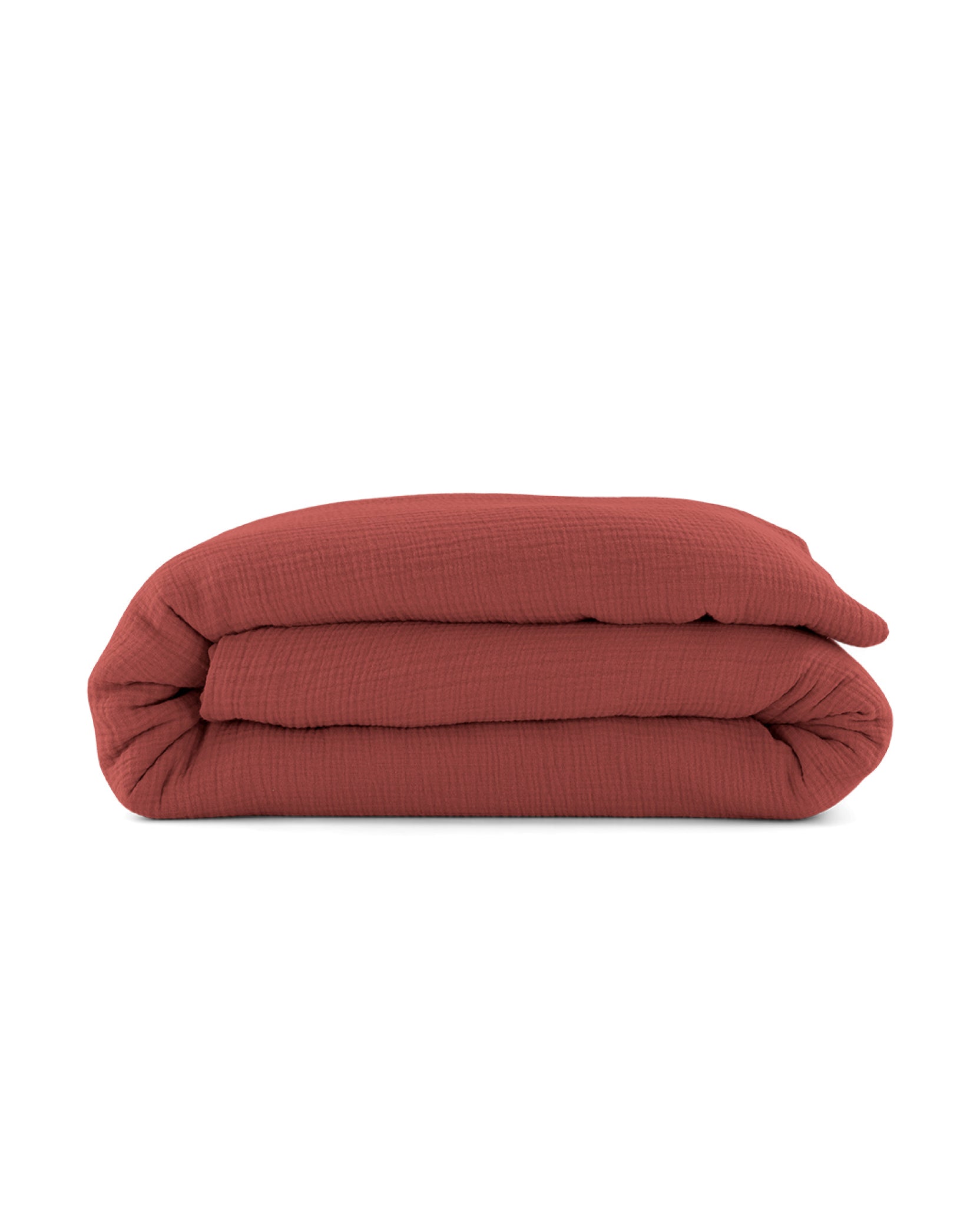 Housse de couette Como en gaze de coton - Brique
