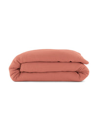 Housse de couette Como en gaze de coton - Rose