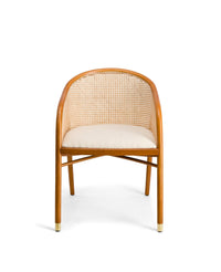 Fauteuil Cavallo en bois et cannage - Blanc crème