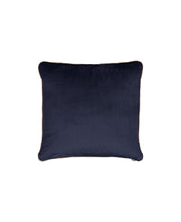 Coussin Carino en velours côtelé - Bleu marine et Beige