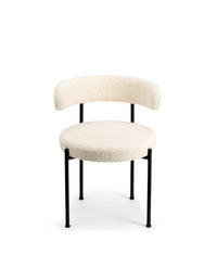 Chaise Libera structure en laine bouclée - Blanc crème