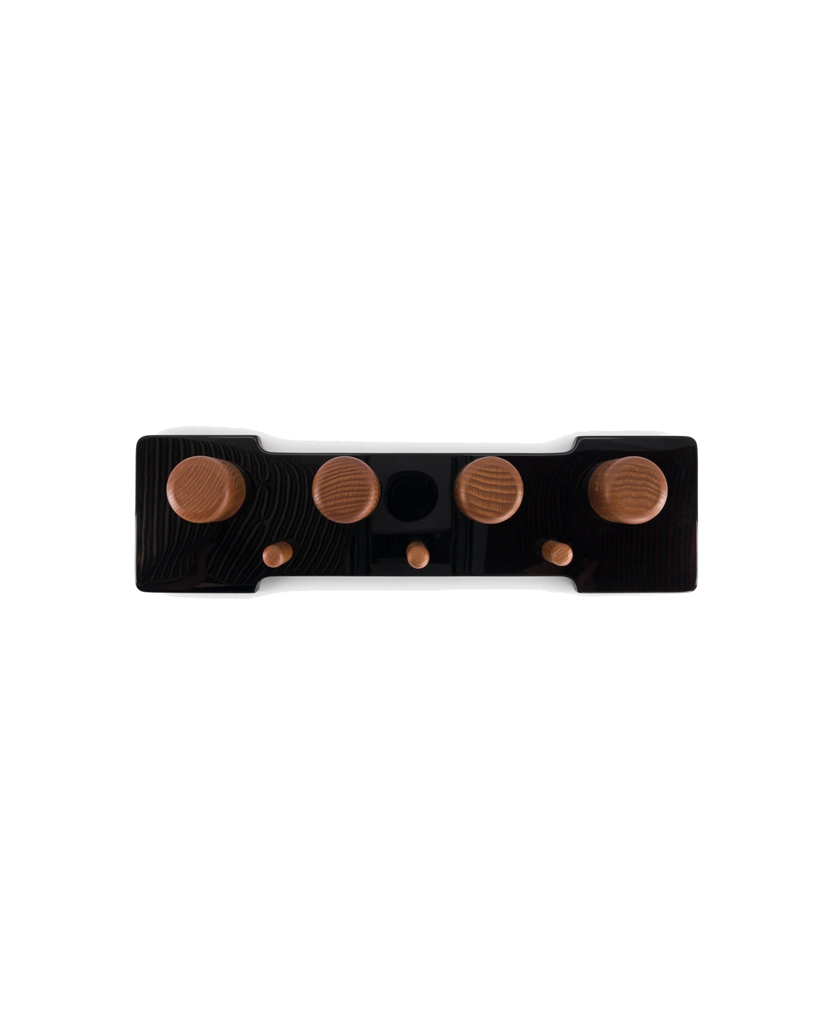 Porte manteau Borsalino en bois - Iroko et Noir
