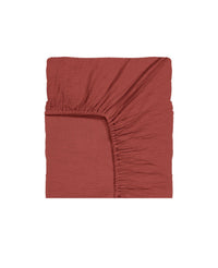 Drap-housse Como en gaze de coton - Brique
