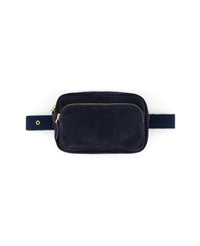 Sac ceinture Andrea en cuir - Bleu marine