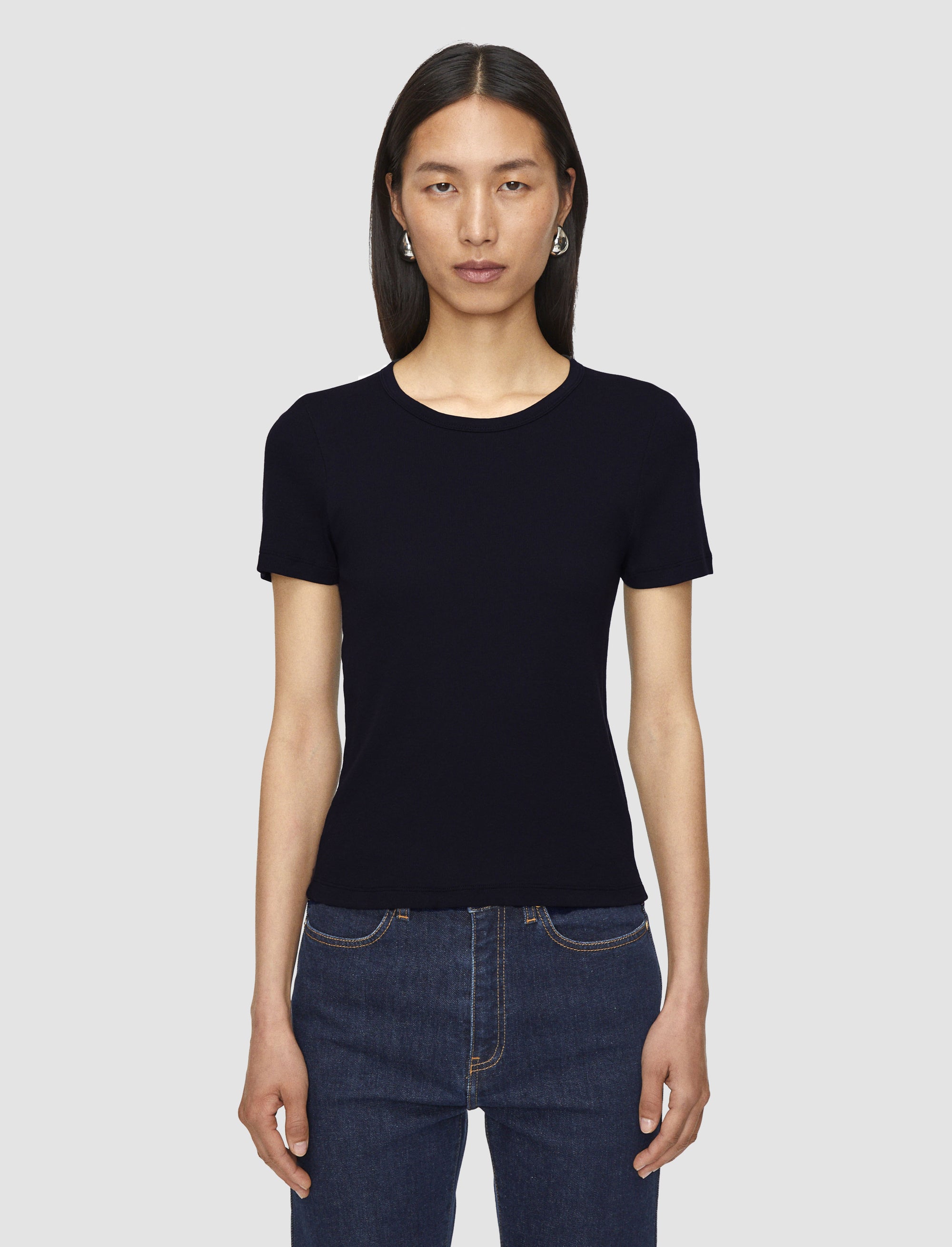 NEW / 18qty   Rd Nk Tee-Jersey Rib
