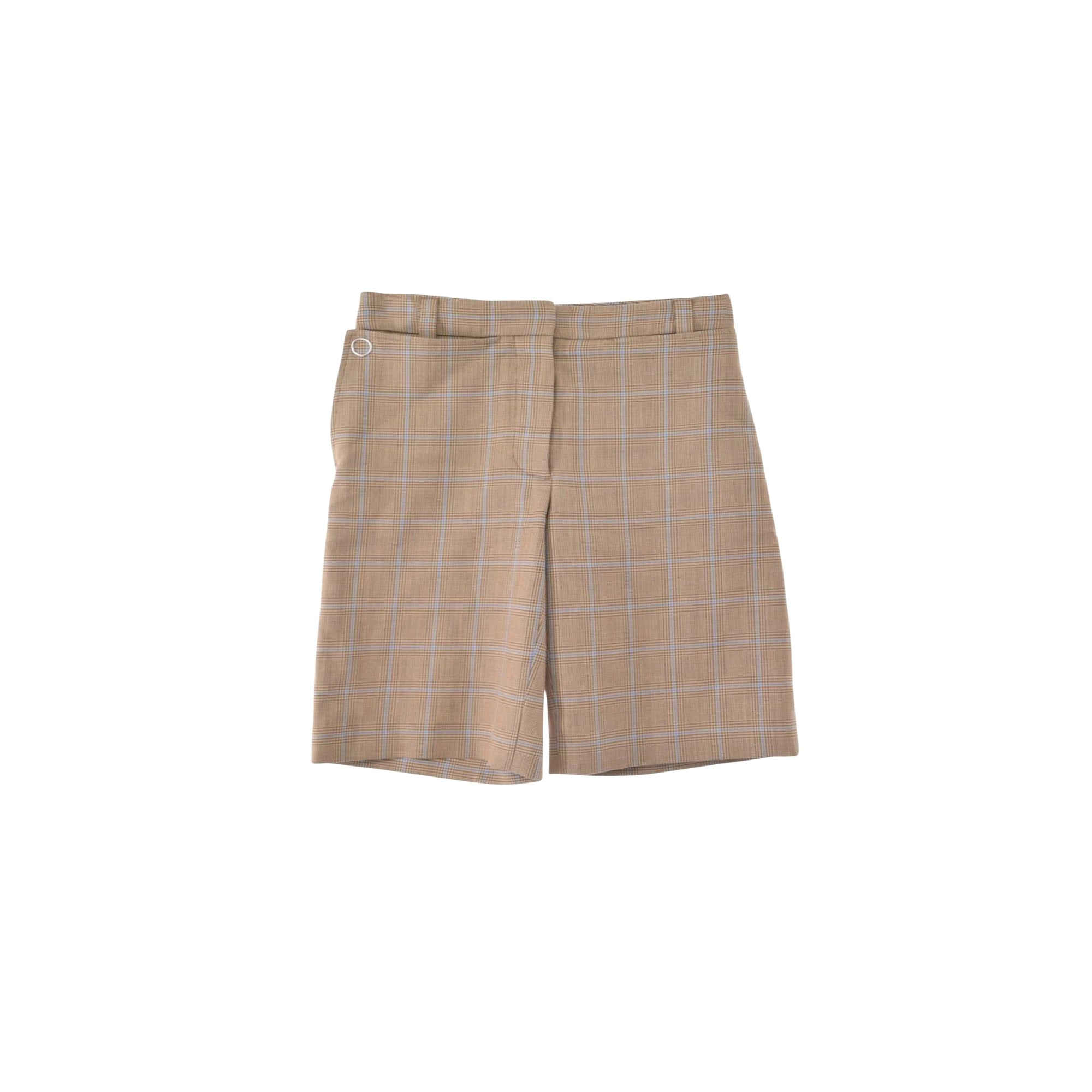 Short en laine Prince de Galles à poches - Birch Brown