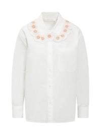 Chemise à col claudine - Multicolor White