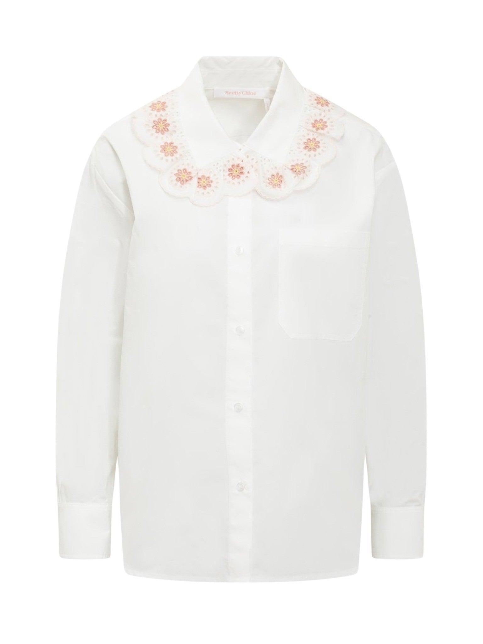 Chemise à col claudine - Multicolor White