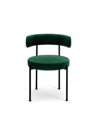 Chaise Libera structure en velours - Vert sapin et Noir
