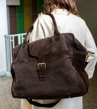 Sac de voyage Andrea en cuir - Marron